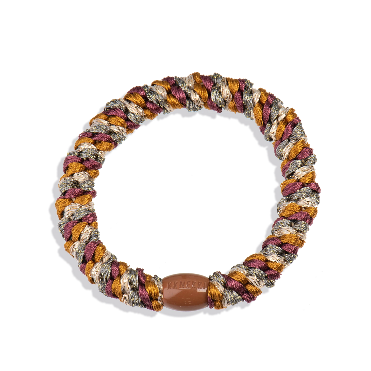 Mix Rosewood-Greybeige Glitter KKNEKKI Hair Tie