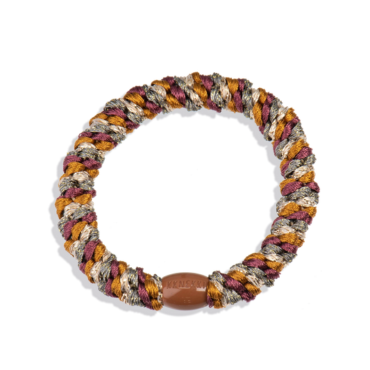 Mix Rosewood-Greybeige Glitter KKNEKKI Hair Tie