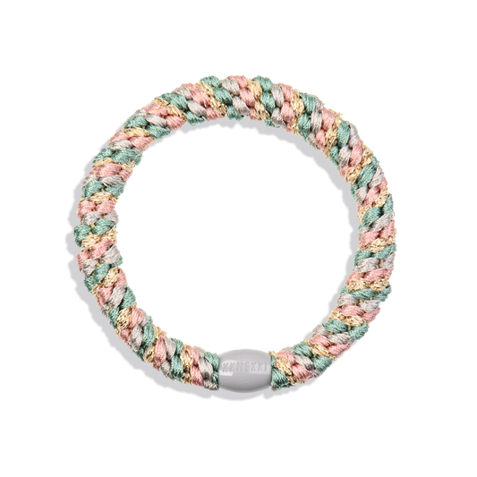 Mix Faded Green Pink Glitter KKNEKKI Hair Tie