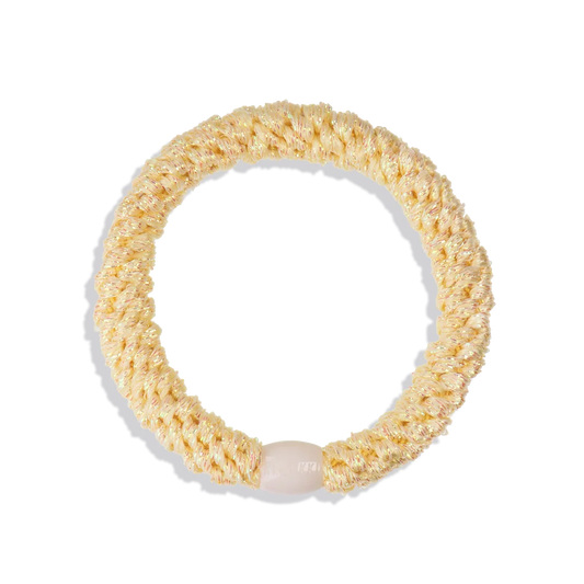 Light Yellow Glitter KKNEKKI Hair Tie