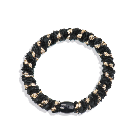 Velvet Stripe Black KKNEKKI Hair Tie