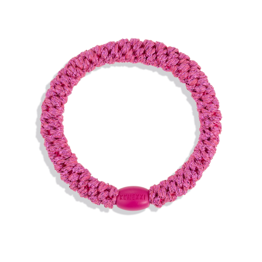 Strong Pink Glitter KKNEKKI Hair Tie
