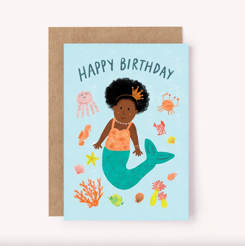 Mermaid Happy Birthday Greeting Card