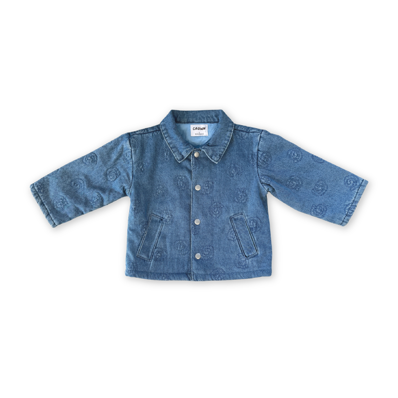 Quilted Swirl Kids Denim Jacket