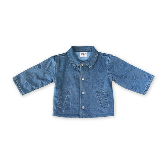 Quilted Swirl Kids Denim Jacket