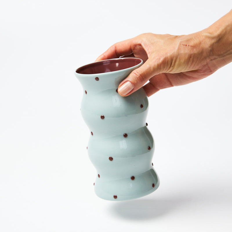 Blue & Brown Palma Dotty Vase