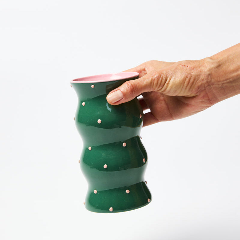 Green & Pink Palma Dotty Vase
