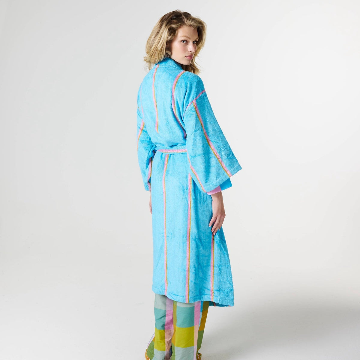 Aegean Stripe Bamboo Terry Bath Robe