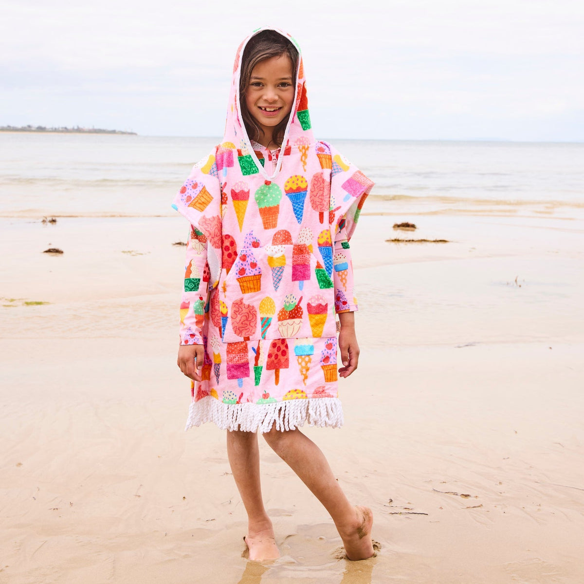 Gelato Printed Kids Terry Poncho