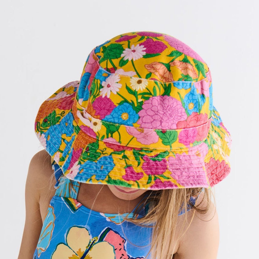 Follow The Sun Yellow Kids Beach Hat