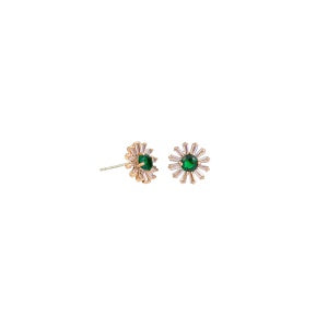 Emerald Crystal Bloom Studs