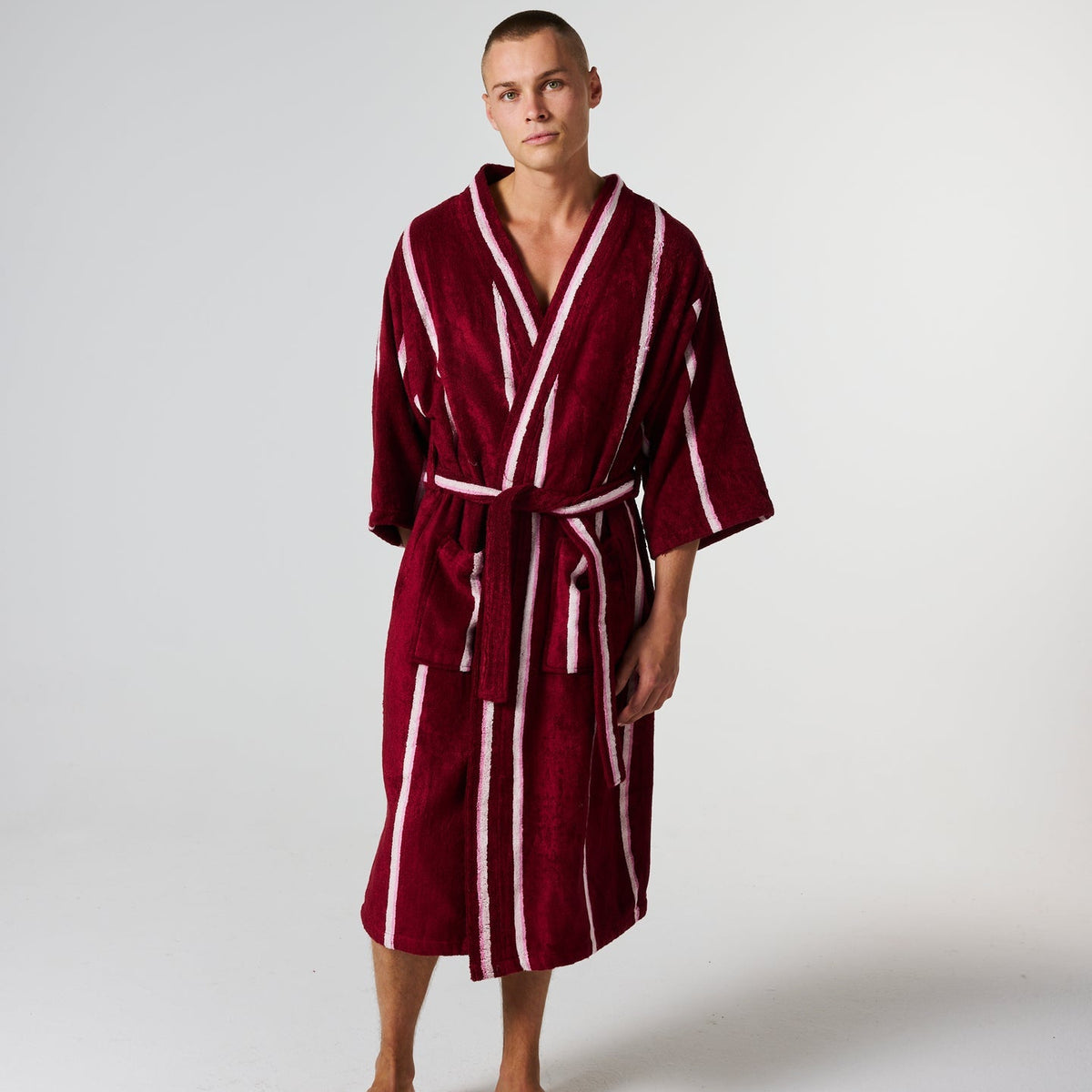 Ruby Rose Stripe Bamboo Terry Bath Robe