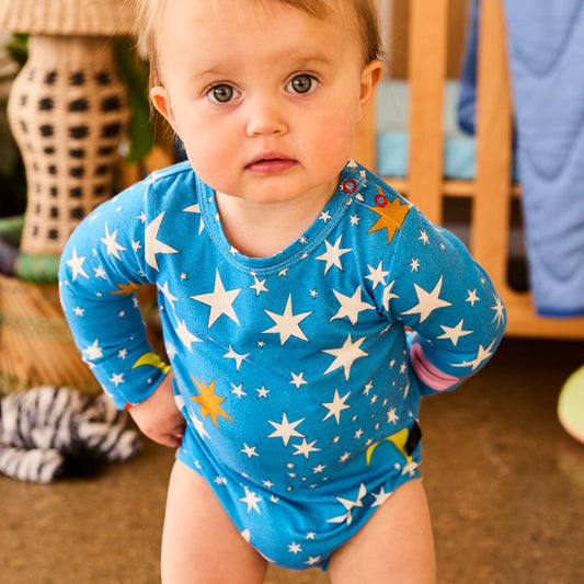 Stars And Moon Organic Long Sleeve Romper