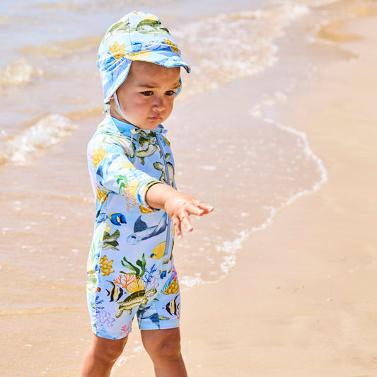 Reef Life Baby Long Sleeve Zip Baby Bathers
