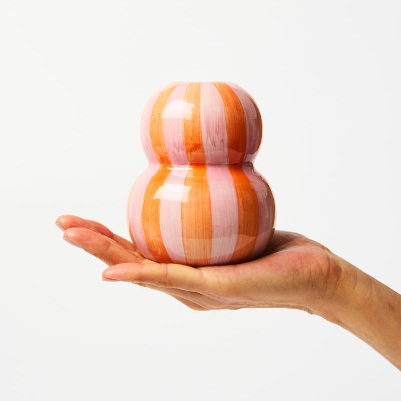 Fonda Pink Orange Stripe Vase
