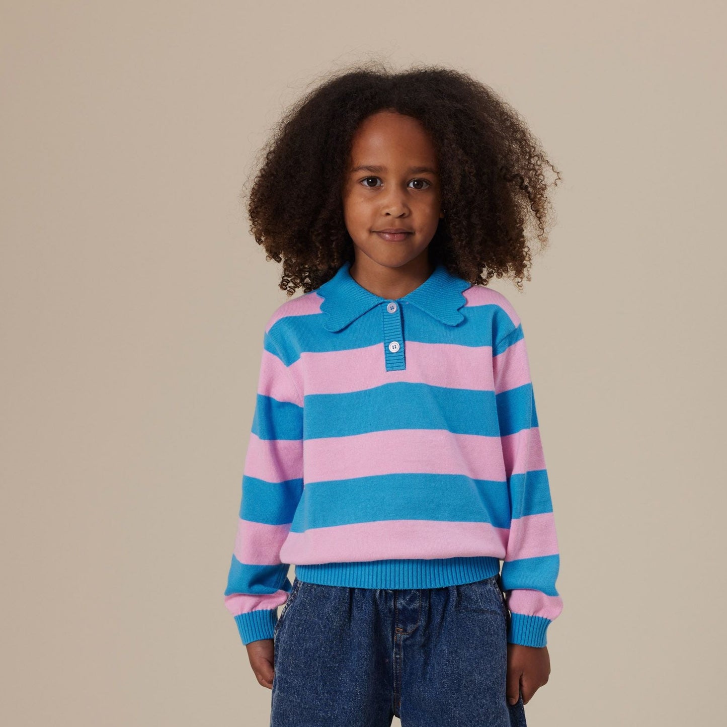 Ava Collared Knit Kids Jumper