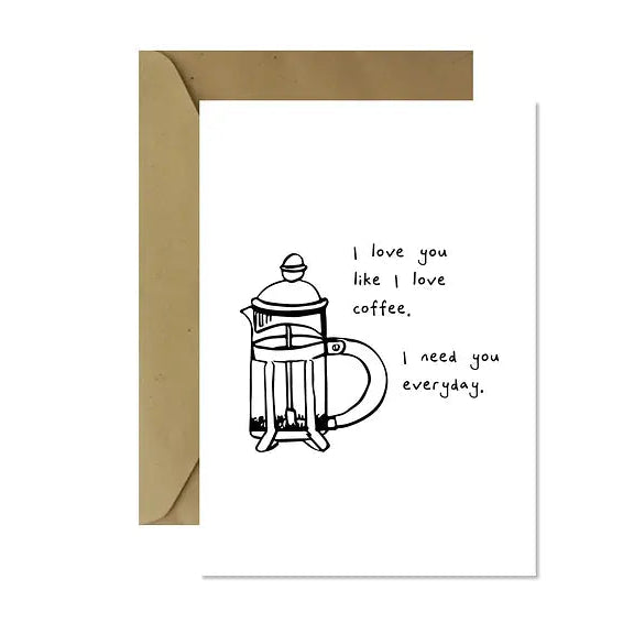 Love Coffee Greeting Card