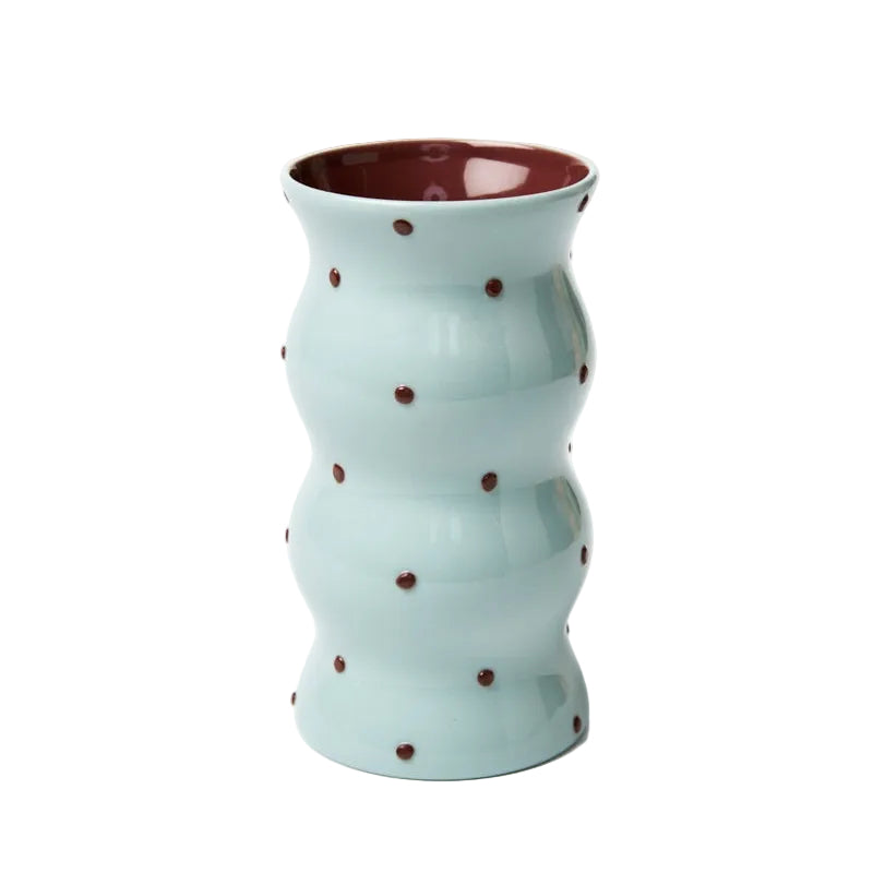 Blue & Brown Palma Dotty Vase