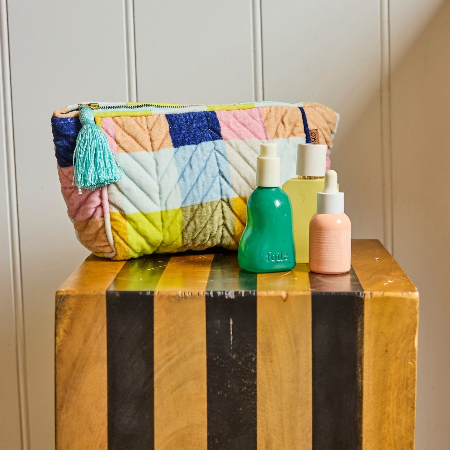 Florida Tartan Velvet Toiletry Bag