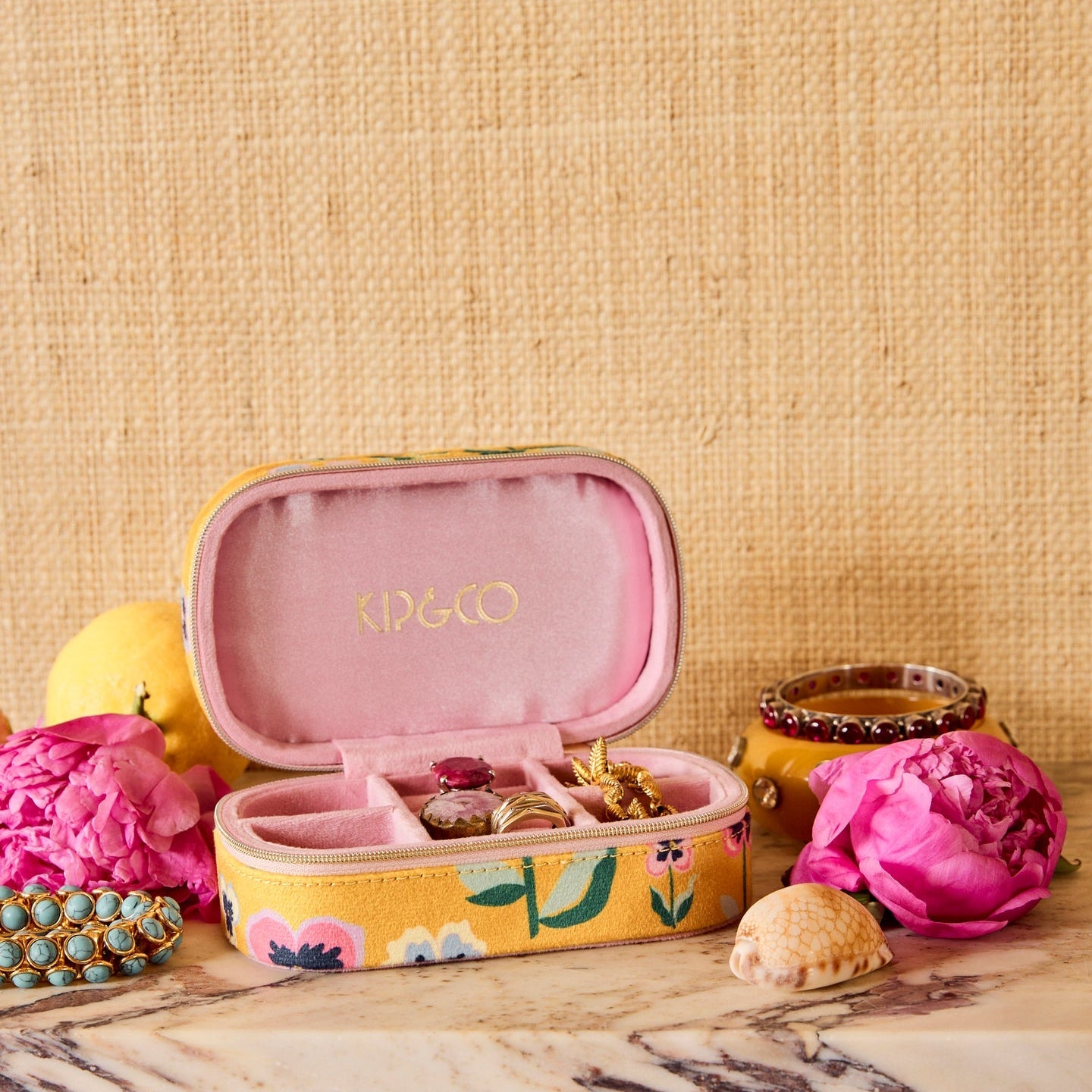 Pretty Pansy Travel Velvet Jewellery Box