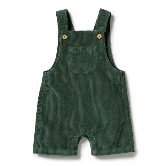 Moss Green Organic Cord Baby Short Overall