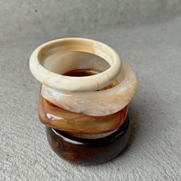 Angular Resin Chocolate Bangle