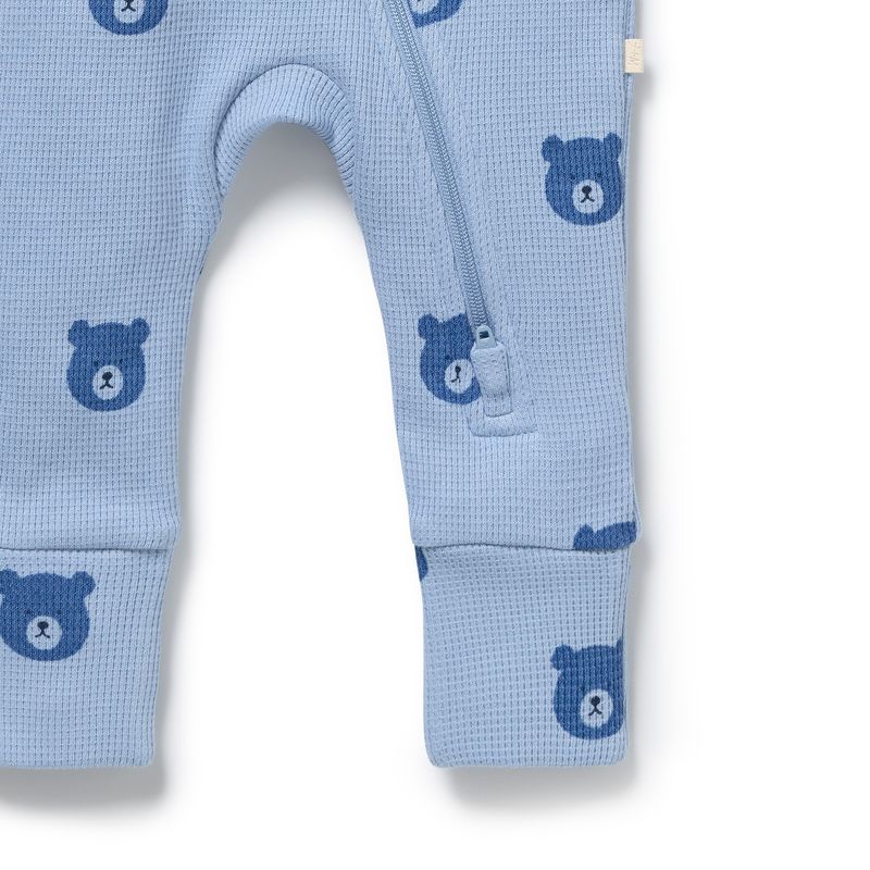 Bear Hugs Organic Waffle Zipsuit