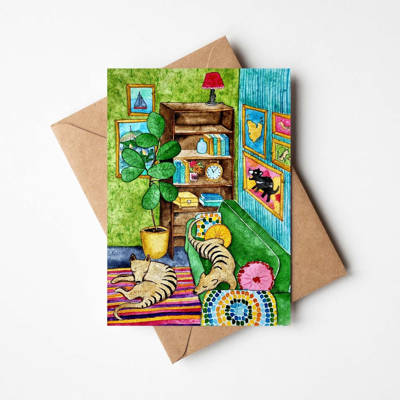 Tasmanian Tigers Sleeping Greeting Card