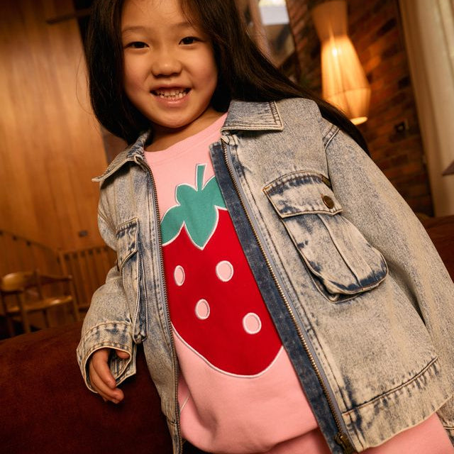 Jumbo Strawberry  Piped Sweater