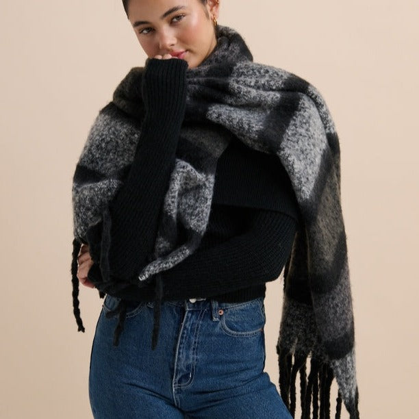 Charcoal Stripe Scarf