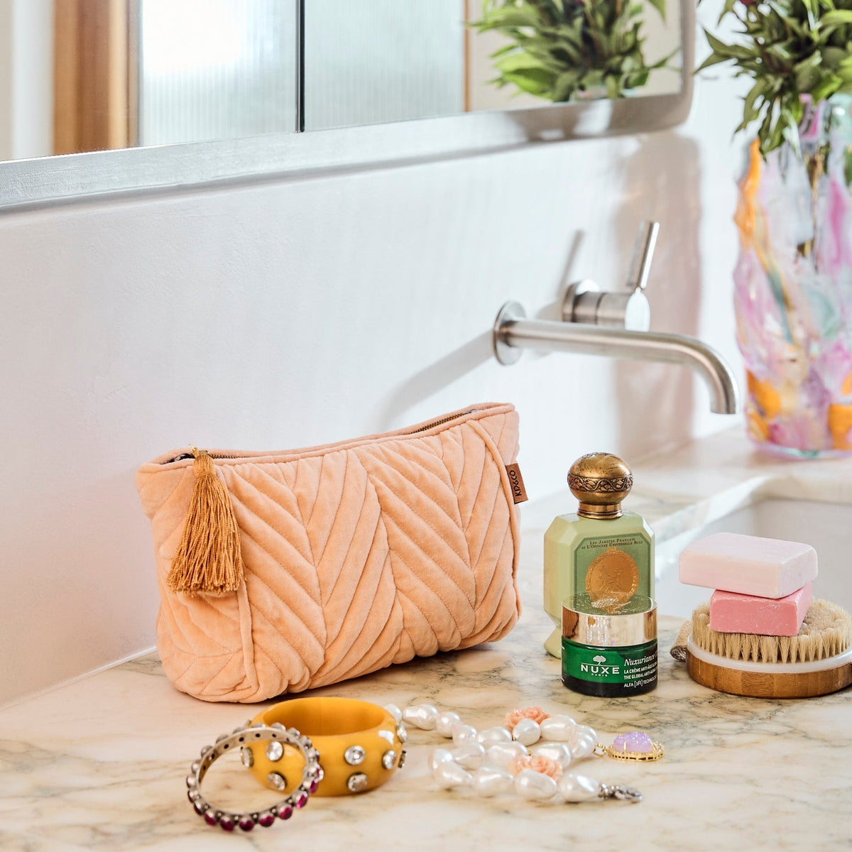 Melon Velvet Toiletry Bag