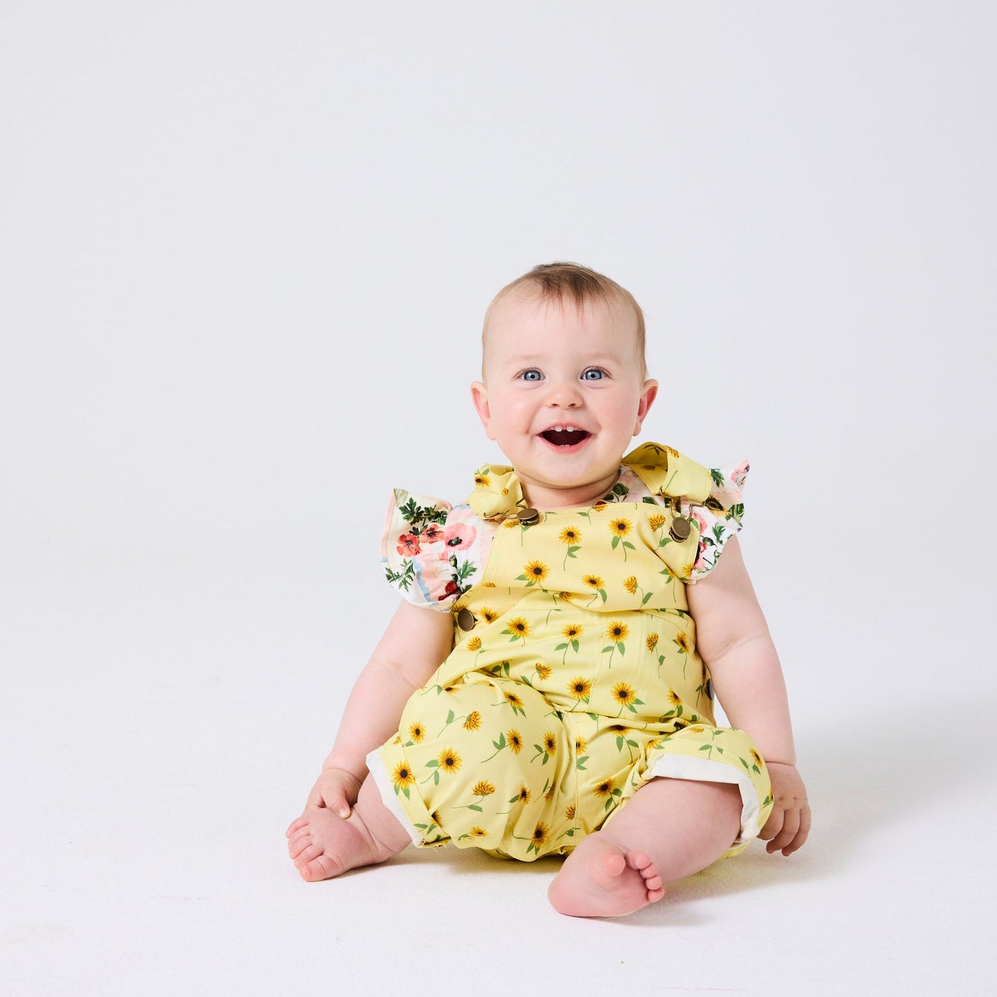 Sunflower Delight Baby Cotton Drill Overalls