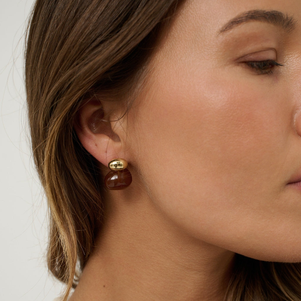 Bauble Brown Resin Earrings