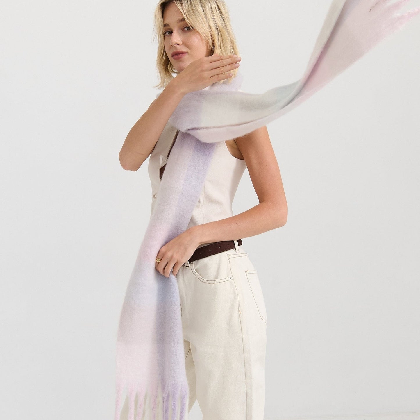 Matilda Soft Check Fluffy Scarf