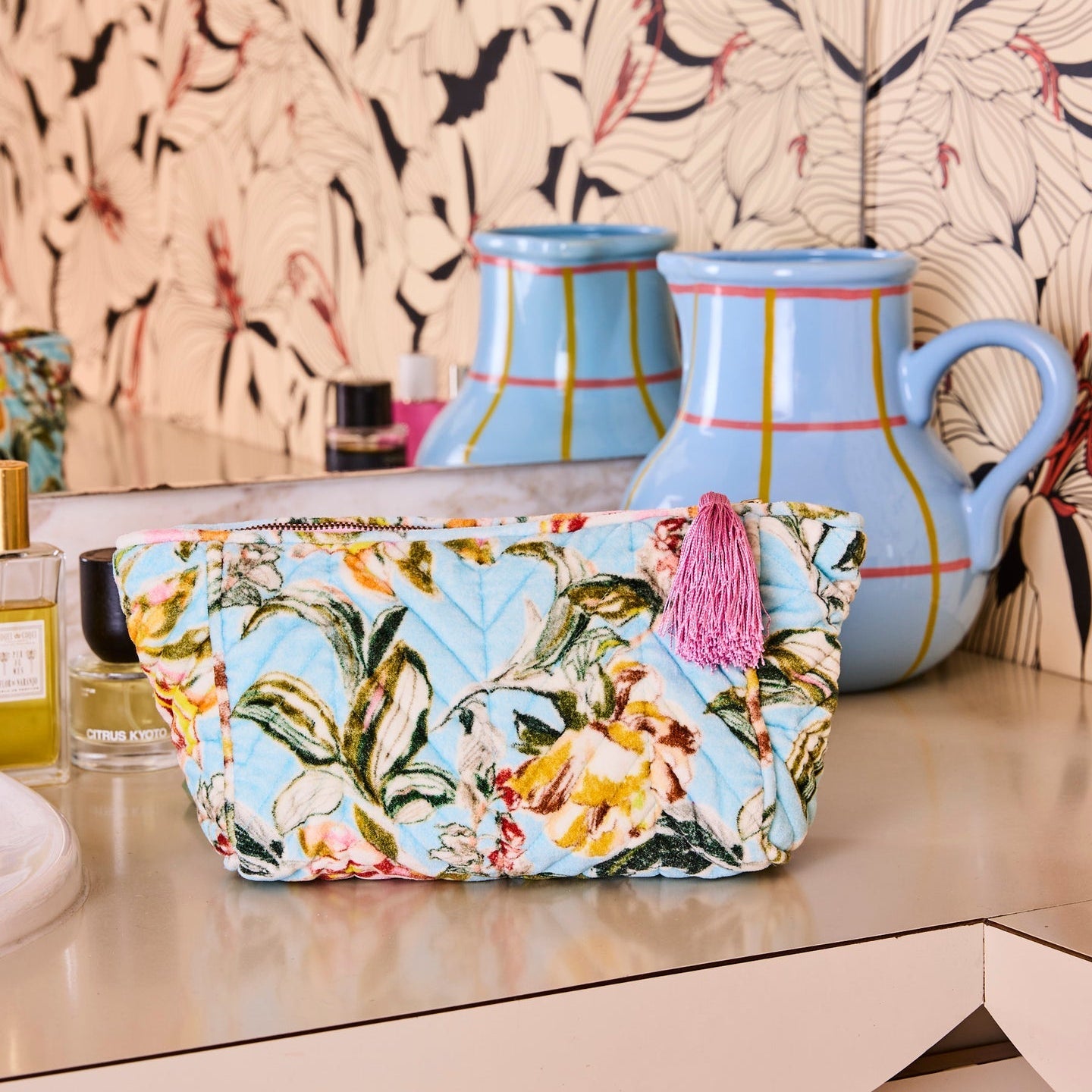 Somerset Blue Velvet Toiletry Bag