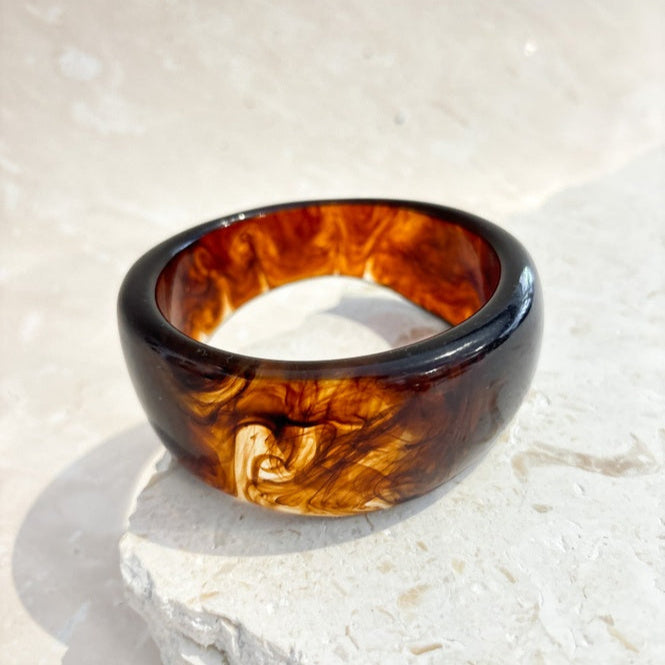 Bold Resin Caramel Bangle