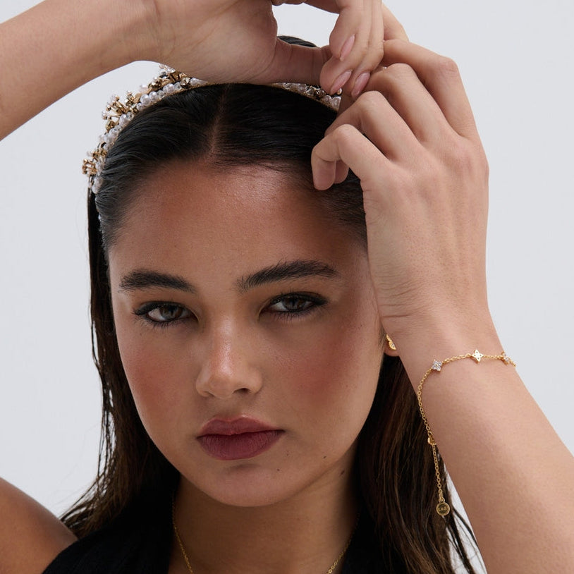 Dainty Embellished 18K Gold Plated Bracelet