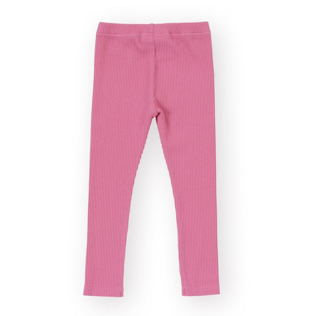 Bowie  Rib Deep Pink Kids Leggings