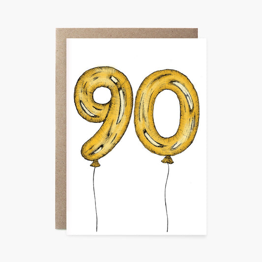 90th Balloons Greeting Card