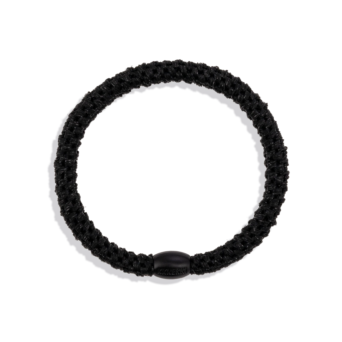 Black Glitter Slim KKNEKKI Hair Tie