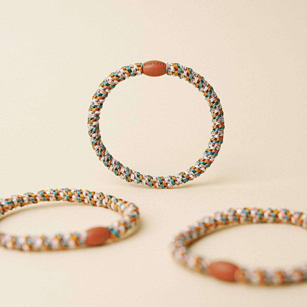 Mix Terracotta Teal Slim KKNEKKI Hair Tie