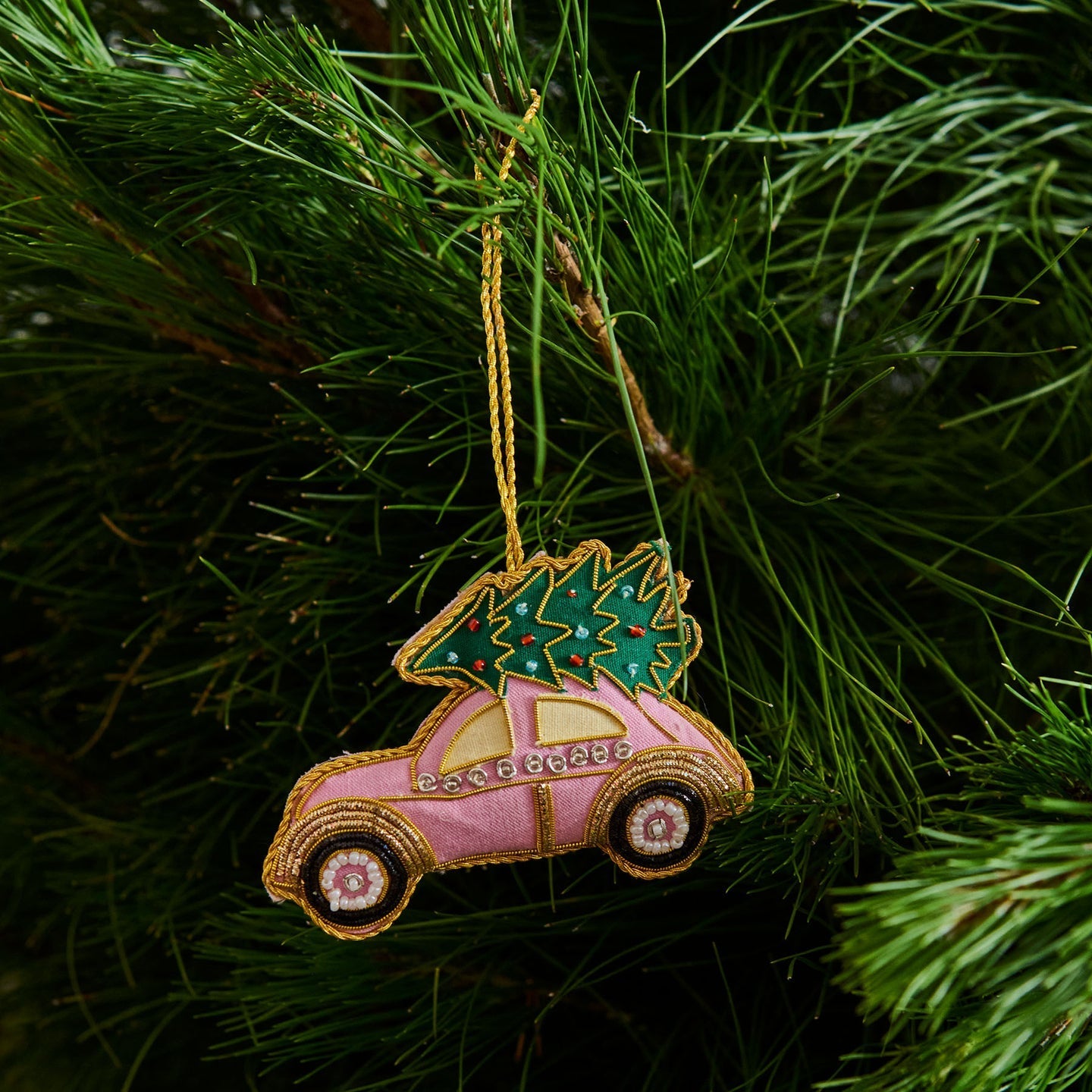 Festive Pink Car Decoration