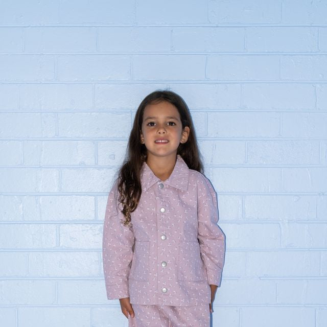 Organic Bloom Denim Kids Shirt Jacket