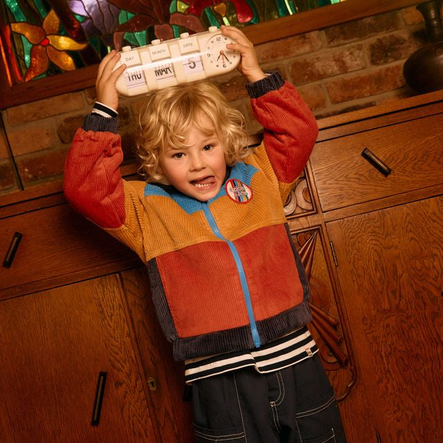 Retro Corduroy Colourblock Kids Jacket
