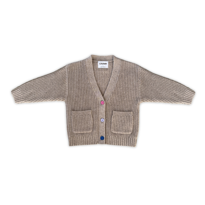 Organic Speckle Kids Knit Cardigan