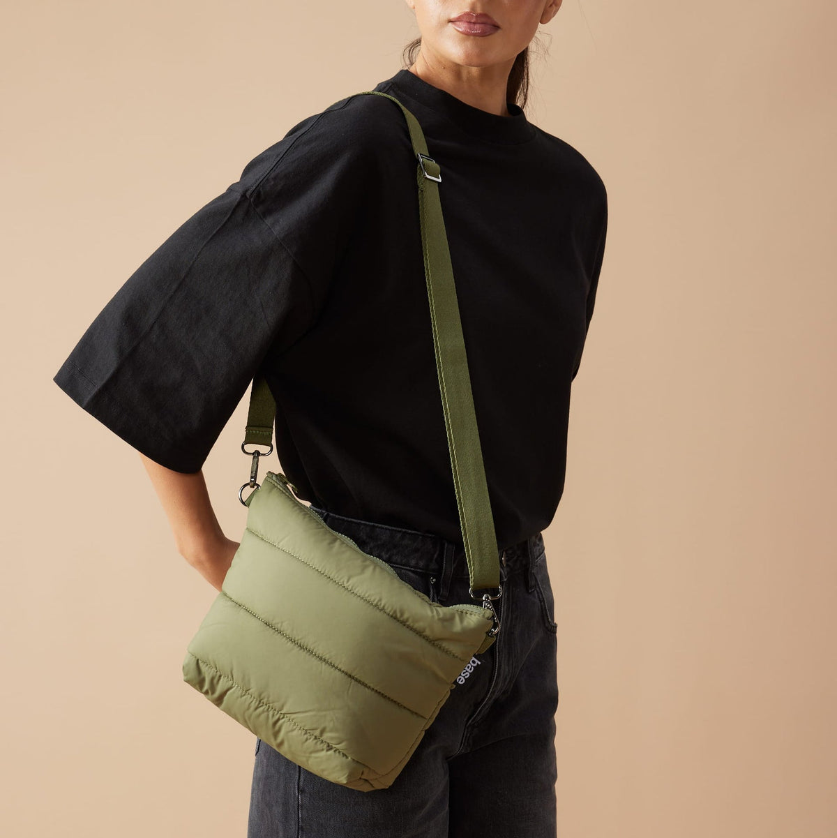 Khaki Stash Base Crossbody Bag