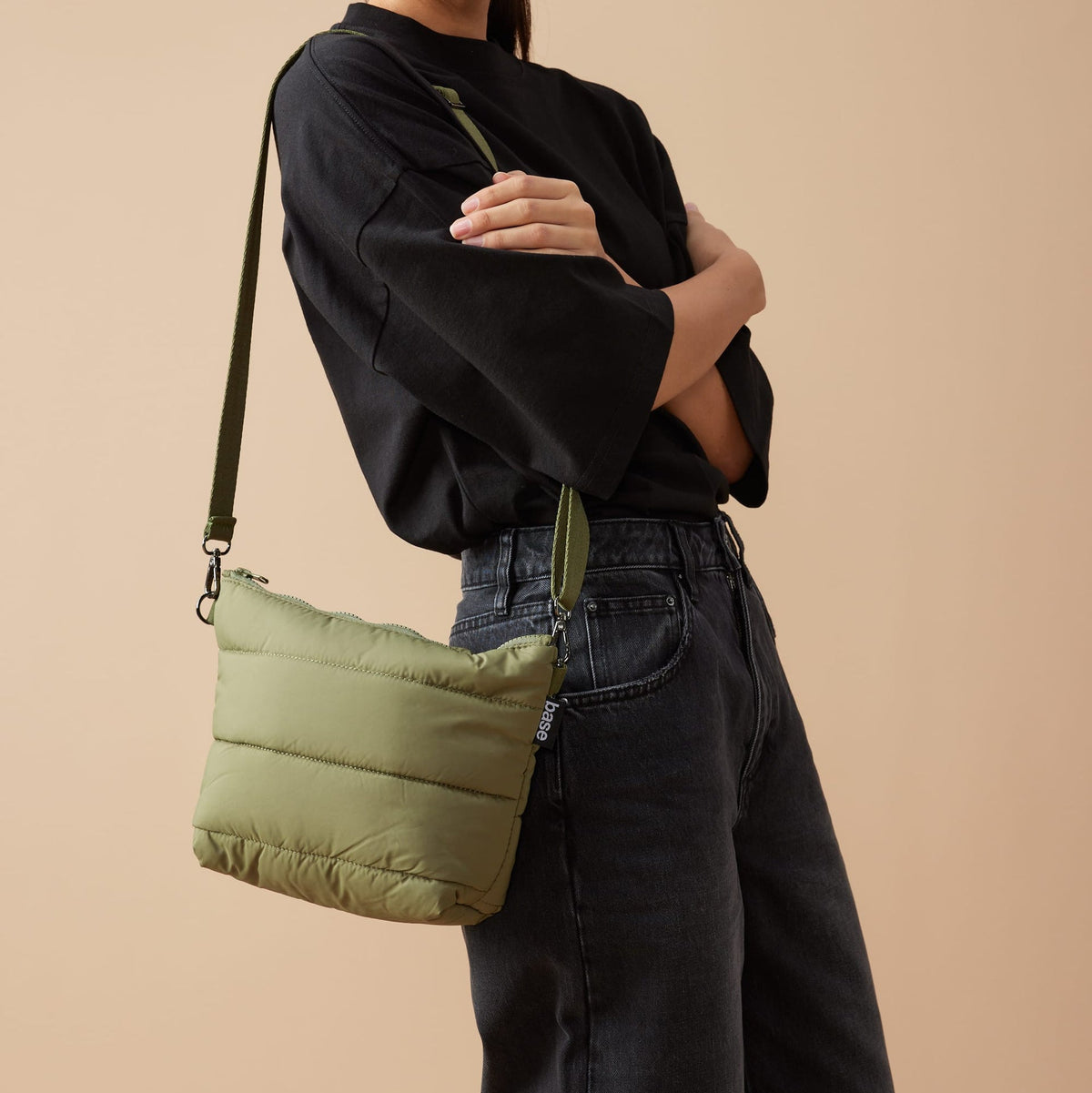 Khaki Stash Base Crossbody Bag