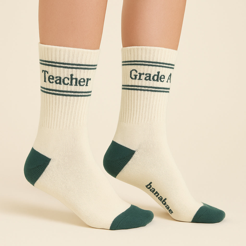 Grade A Teacher Organic Cotton Crew Socks