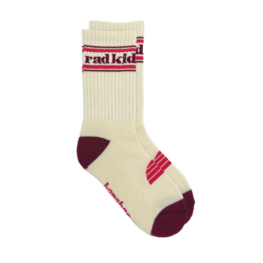 Rad Kid Pink Organic Cotton Crew Socks