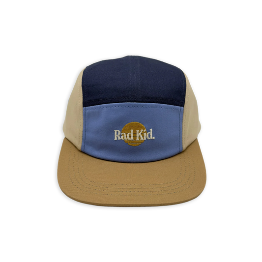 Rad Kid Five Panel Splice Blue Twill Cap